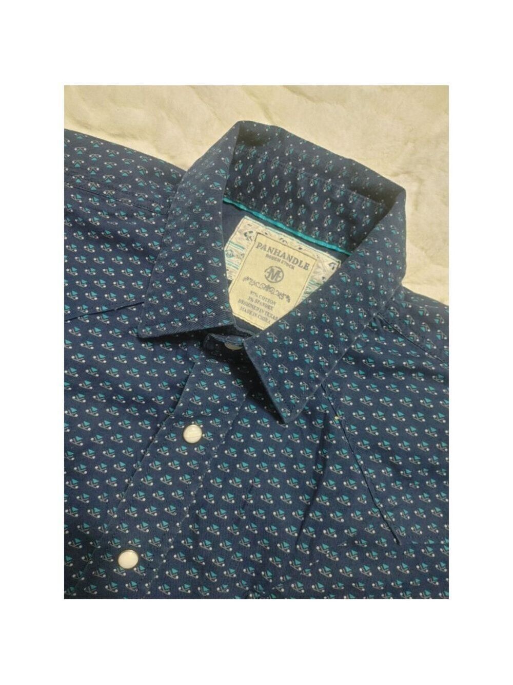 Panhandle Rough Stock Men's Pearl Snap Shirt in size M
